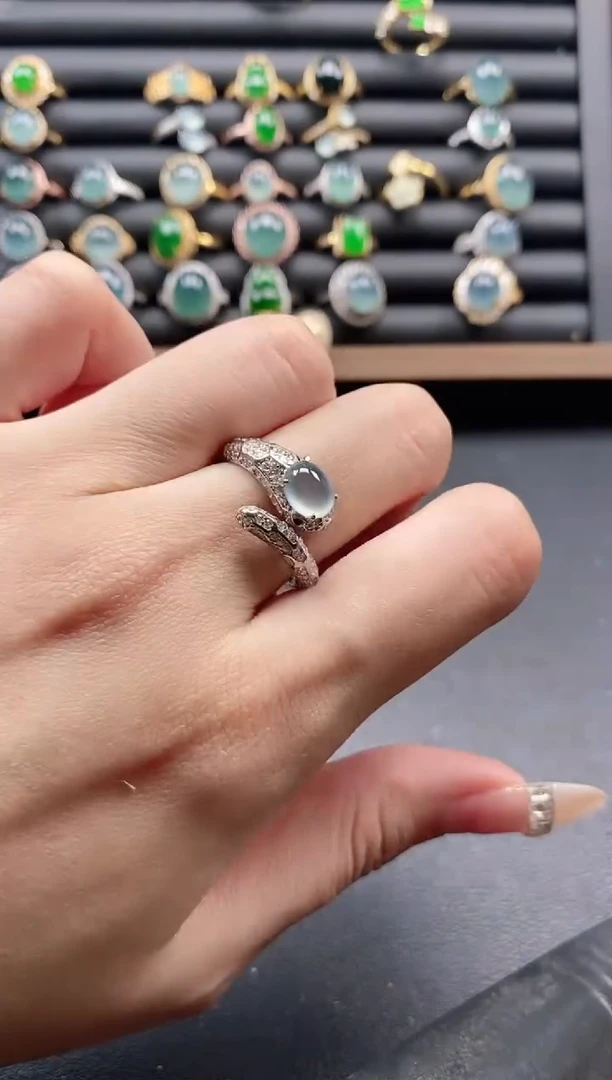 银S925镶嵌戒指翡翠5151-801