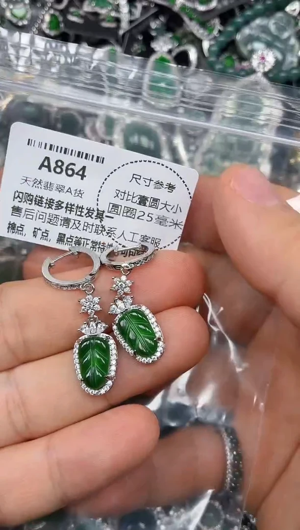 颈饰未镶嵌翡翠A864耳扣