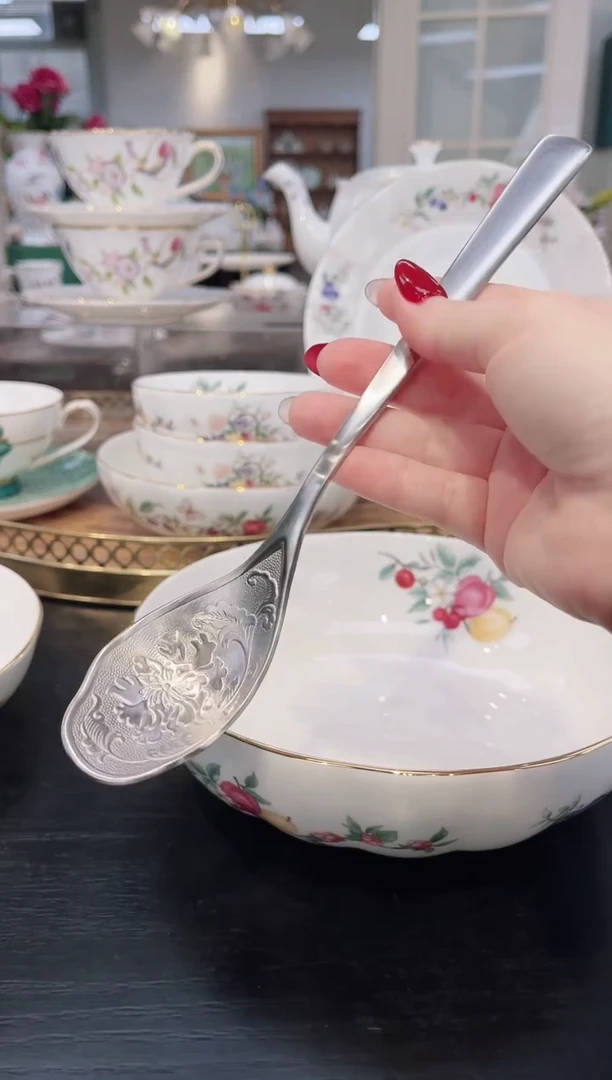 18-10不锈钢牡丹勺