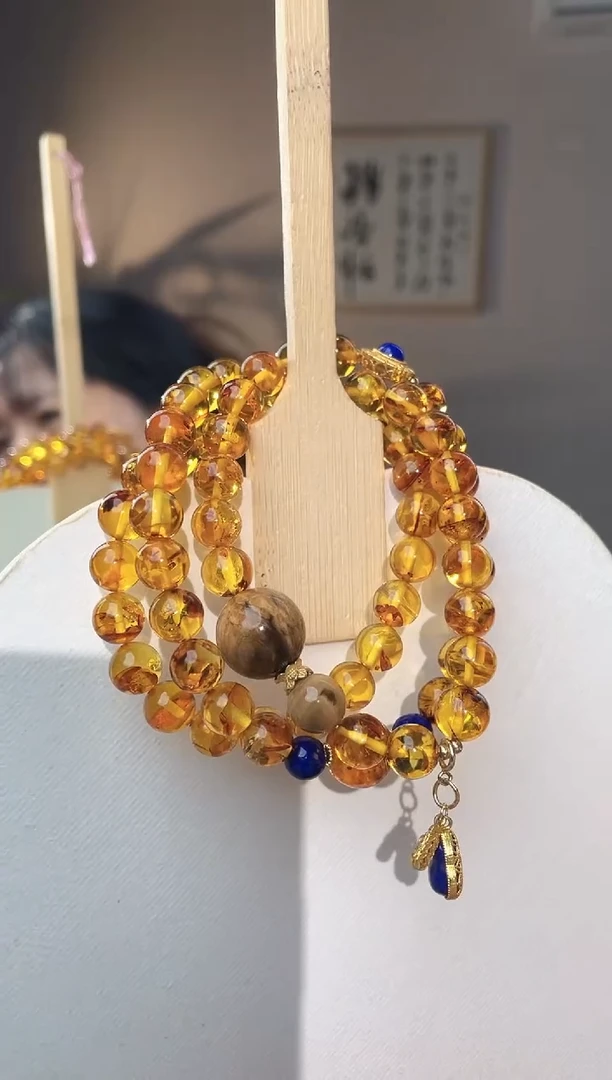 裸石琥珀未镶嵌8+花珀三圈