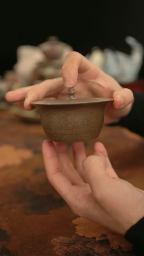 摩吉陶陶闪拍链接 岩泥二才盖碗