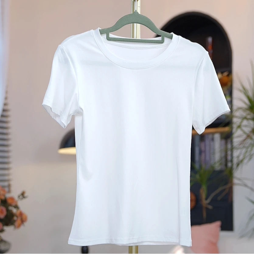 【蜜客原创】时尚春夏舒适百搭修身简约透气短袖T恤2501T000245