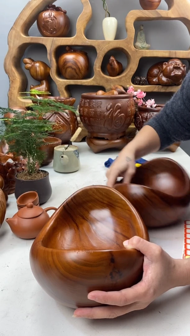 香樟木A19元宝果盆/尺寸