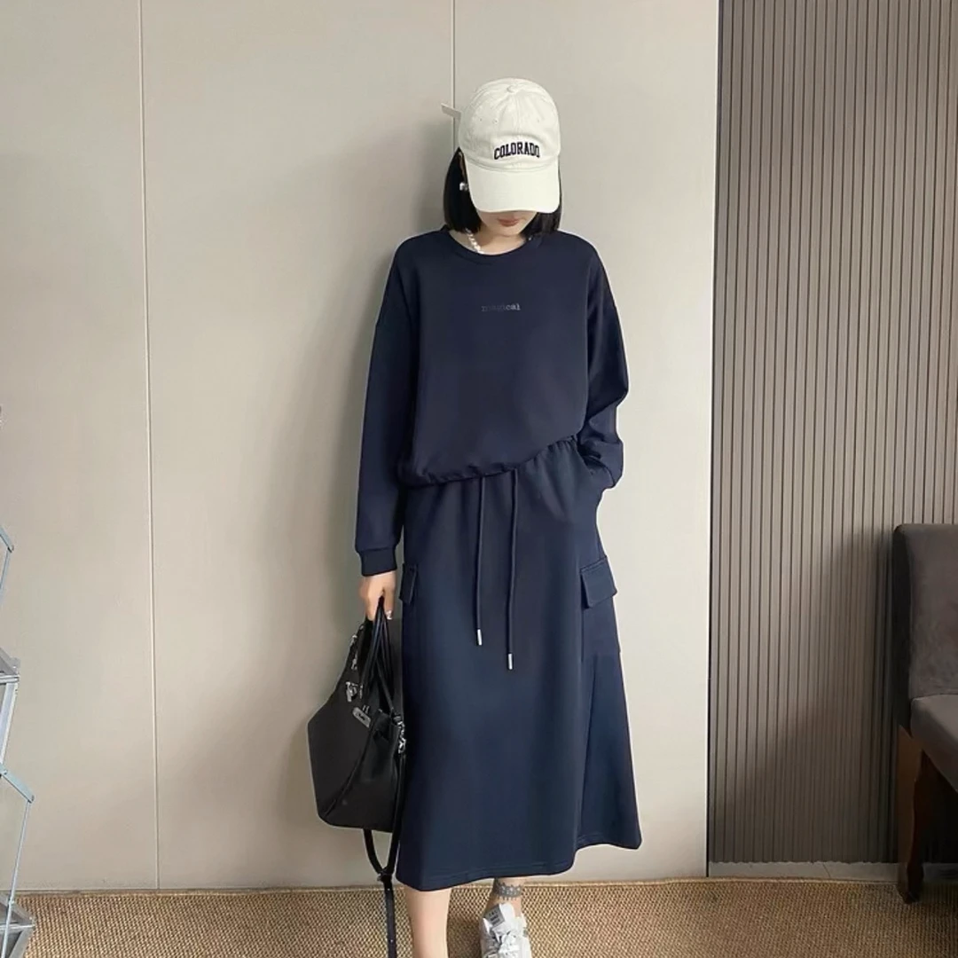 【李姑娘专属】时尚大码女装3009韩版运动上衣➕工装半身裙两件套