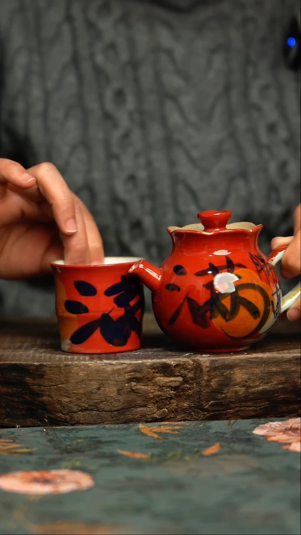 【闪购商品】杯釉下彩手工手绘同款陶器