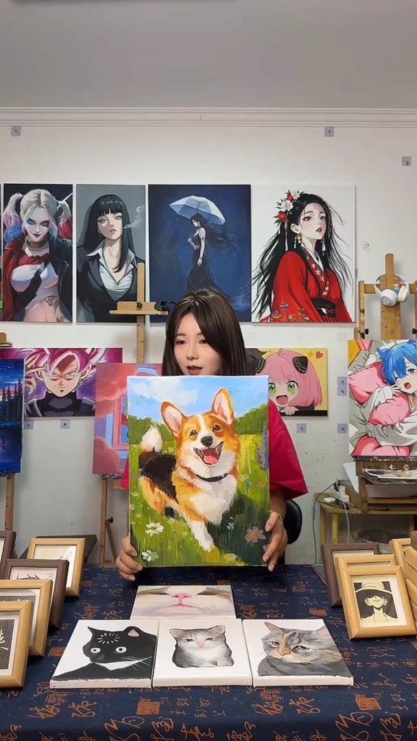 丙烯画辉****画柯基丙烯画x