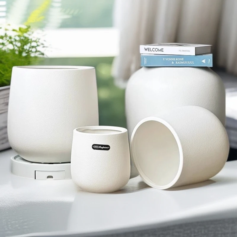 树脂花盆塑料大号托盘带轮兰发财树龟背竹轻奢高级感家用户外庭院