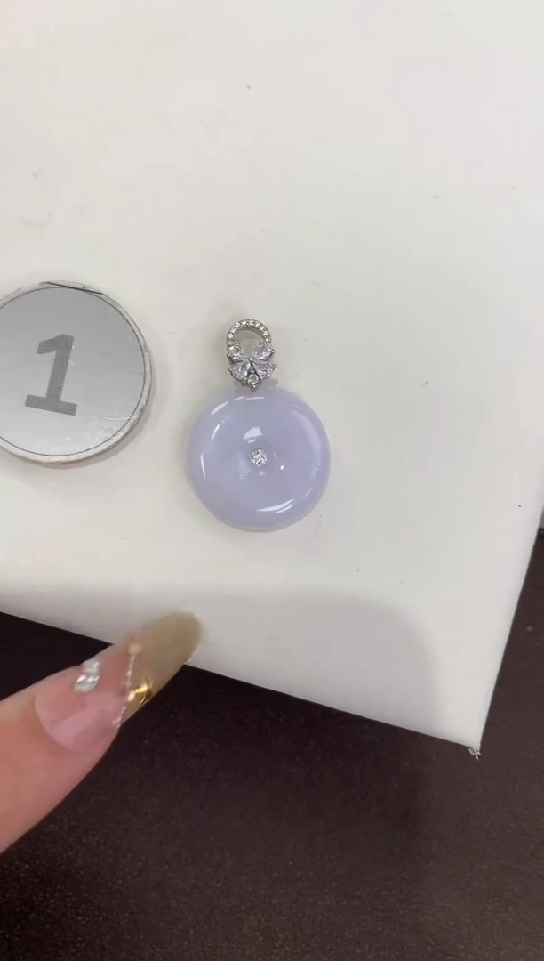 颈饰银S925镶嵌翡翠天然缅甸a货翡翠