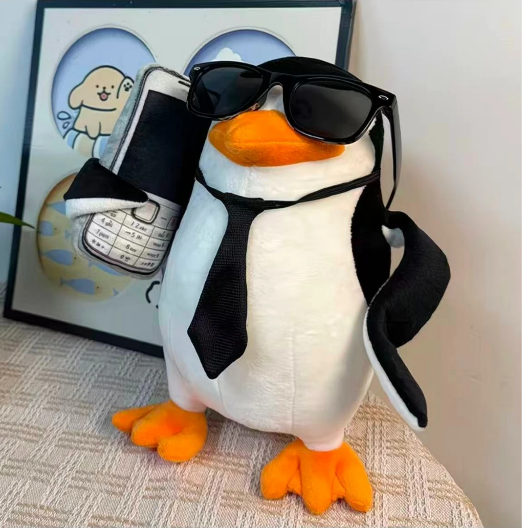 抽象情绪企鹅毛绒公仔软萌搞怪女生生日礼物雅致格调好友惊喜玩具