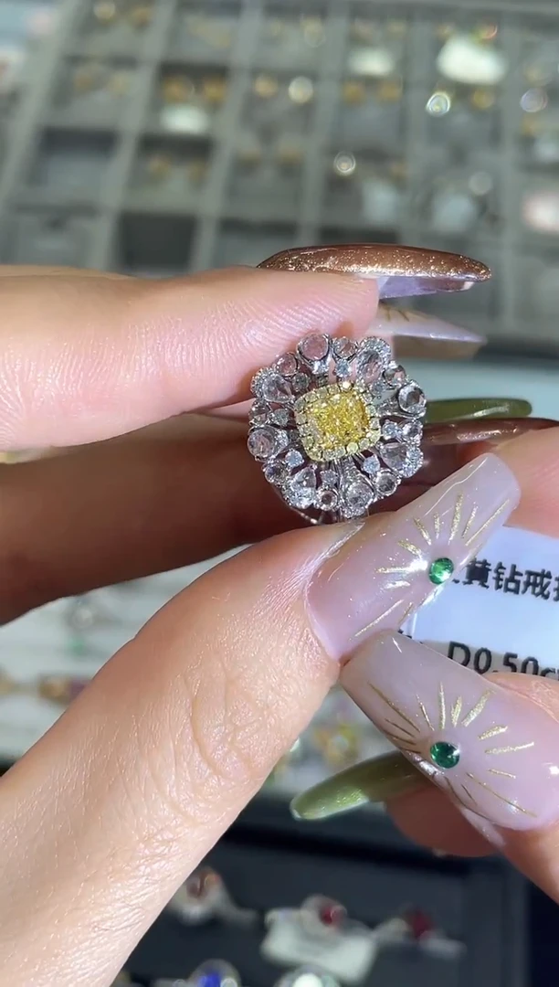 18K金镶嵌戒指钻石   YT