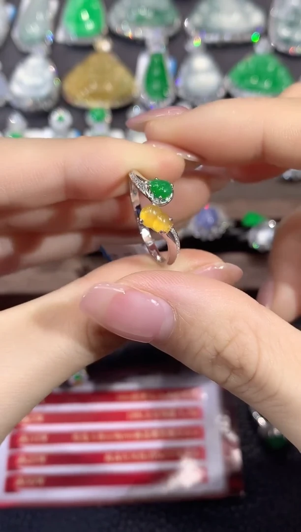 18K金镶嵌戒指翡翠A23翡翠