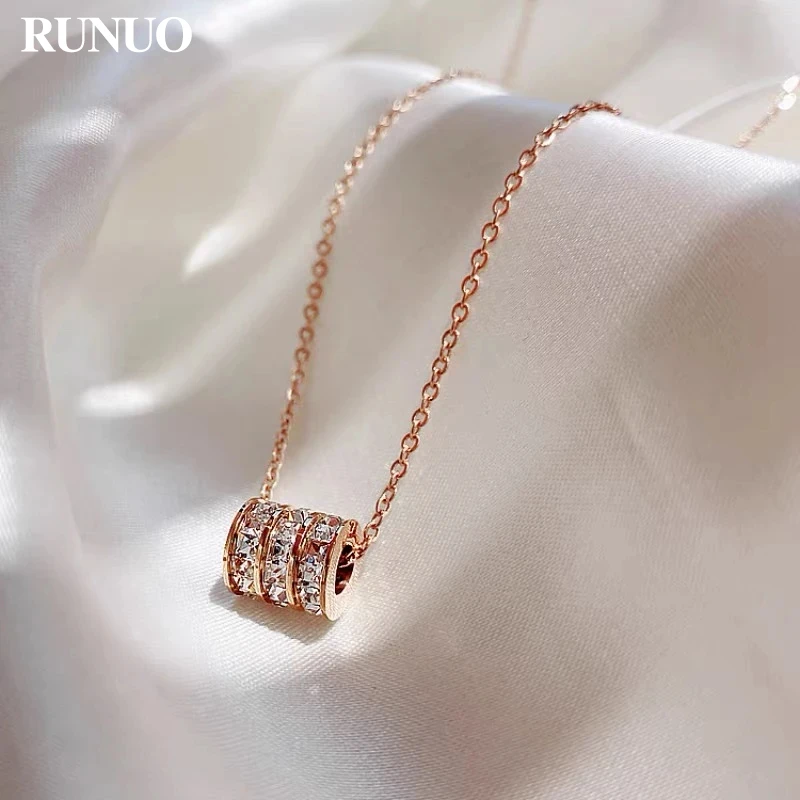 钛钢项链 小蛮腰项链气质轻奢百搭时尚金色简约不掉色坠链