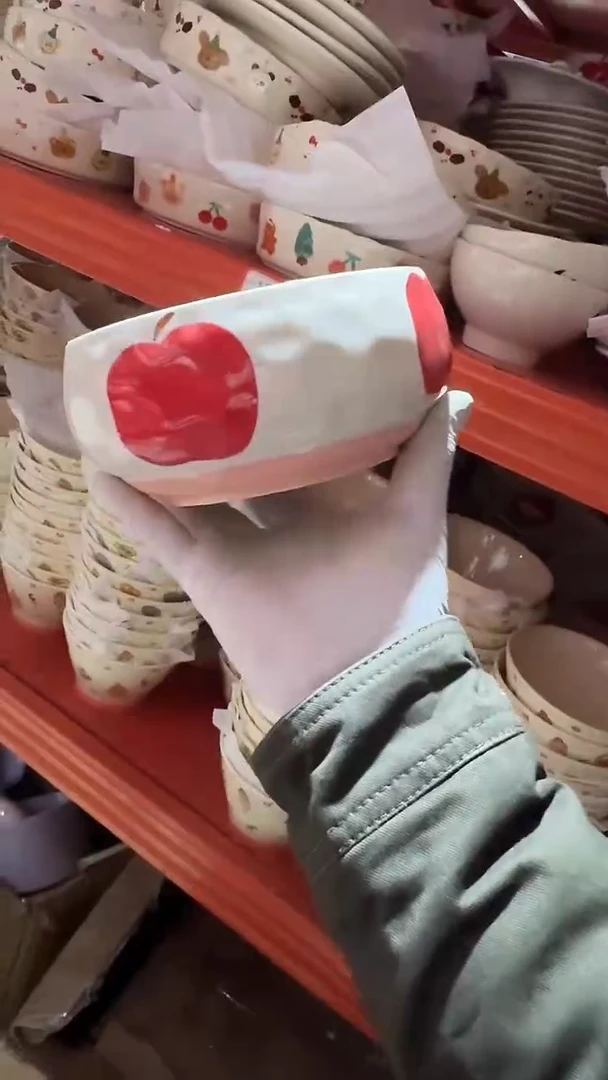 陶瓷孤品苹果面碗微瑕 凑满20元包邮