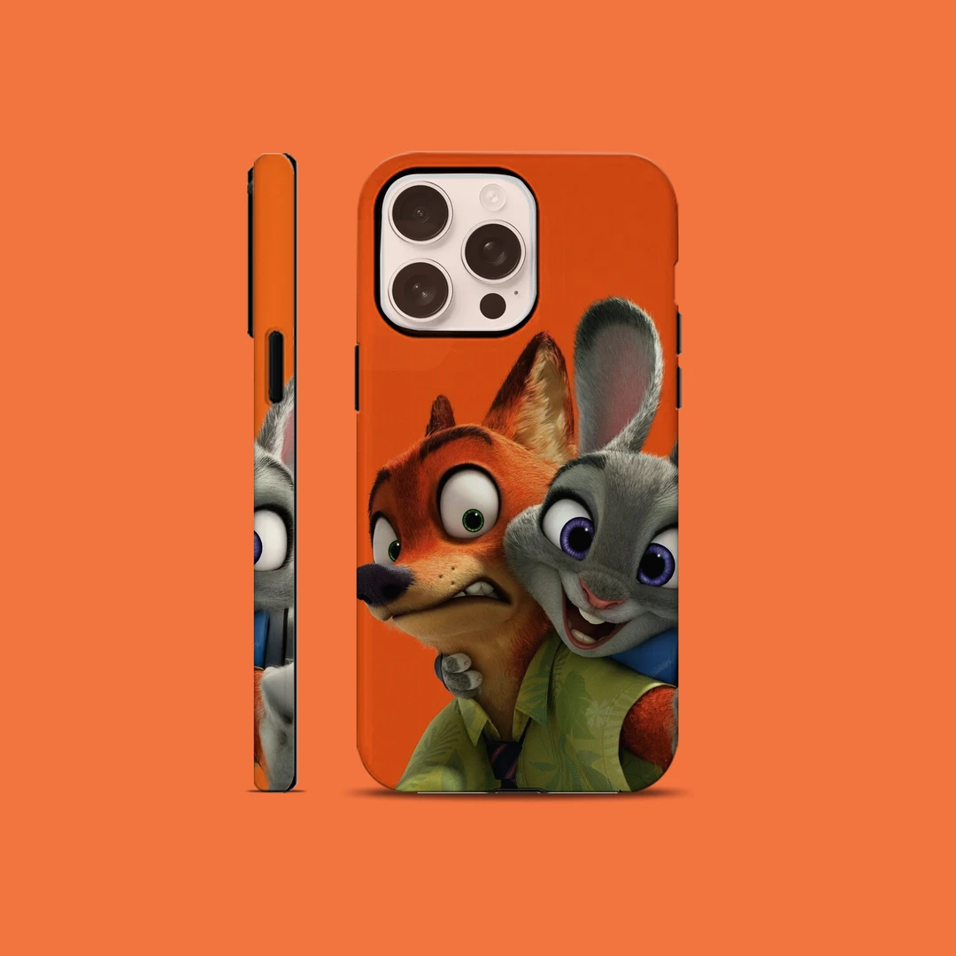 搞怪情侣朱迪尼克适用苹果华为vivo小米oppo二合一防摔手机壳