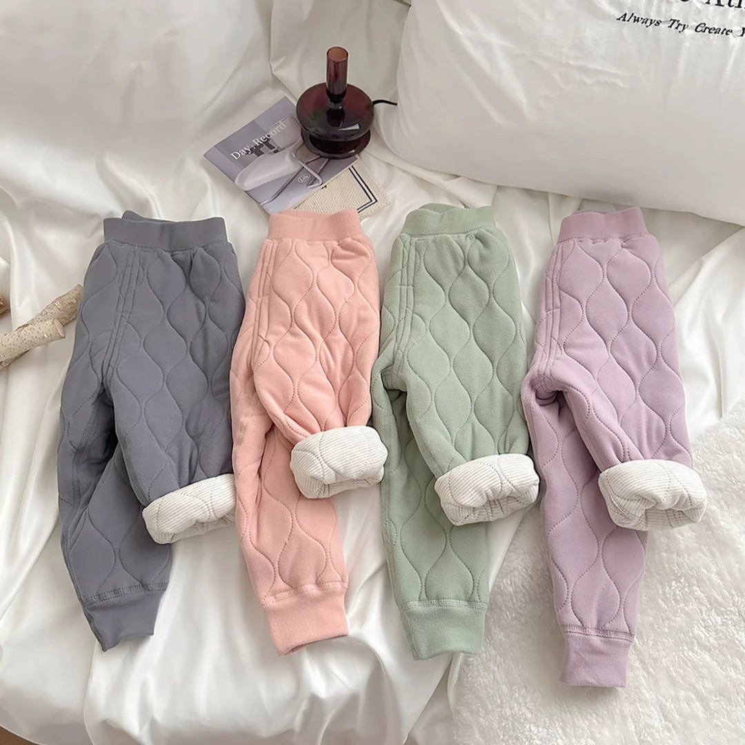 儿童羊毛蚕丝校服神器棉裤秋冬宝宝保暖打底裤男女童修身内搭裤子