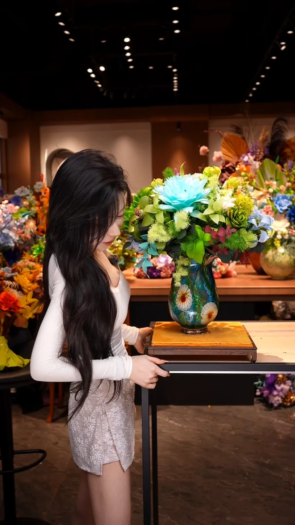瓶琉璃手工花器花束空运包邮送货上门-以图片为准