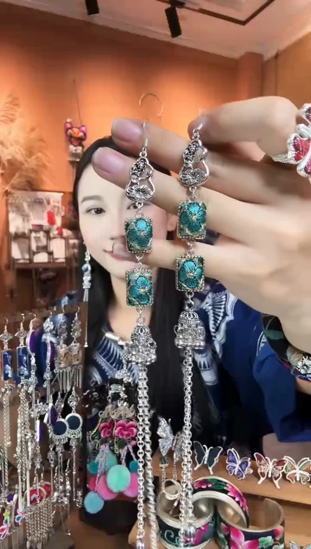 刺绣纯手工民族风耳环
