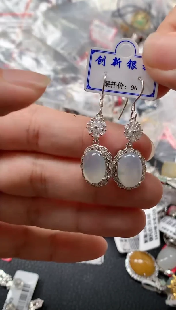 翡翠戒指银S925镶嵌天然A货缅甸翡翠