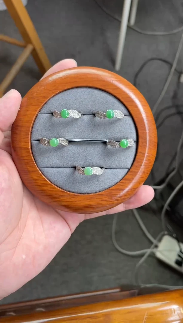 银S925镶嵌戒指翡翠DDJ52515/多样性发一