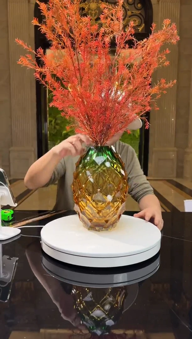 【闪购商品】摆件AJ05724金绿色菠萝花器