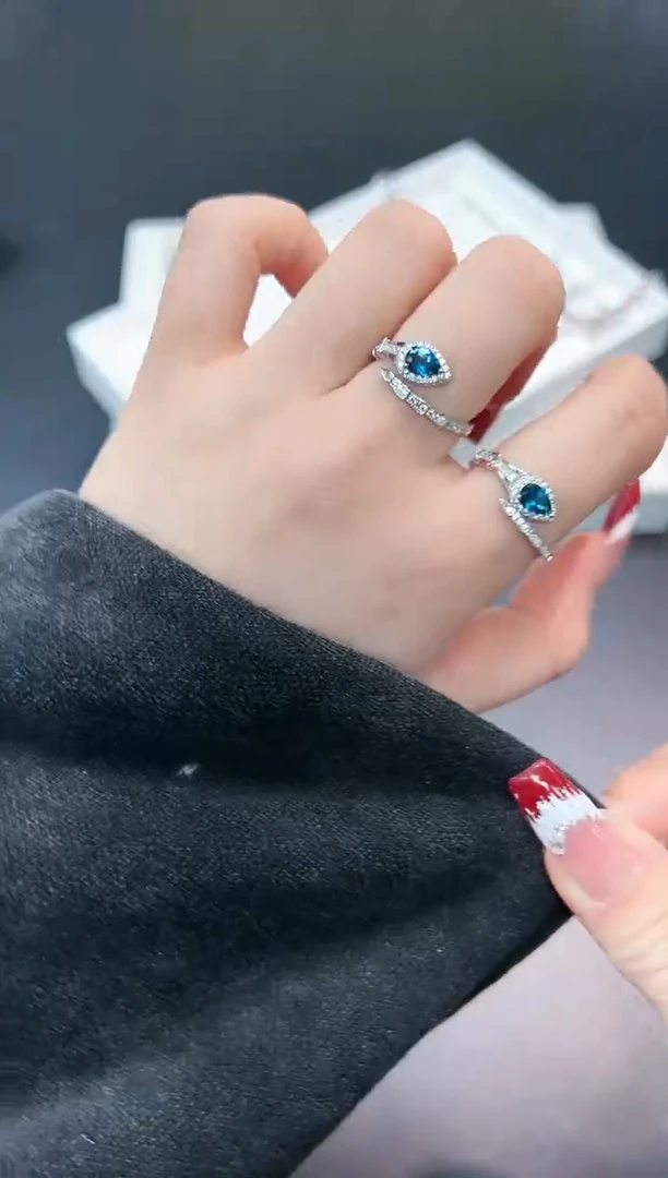 【闪购商品】托帕石戒指银S925镶嵌37d多样性发其一/1个