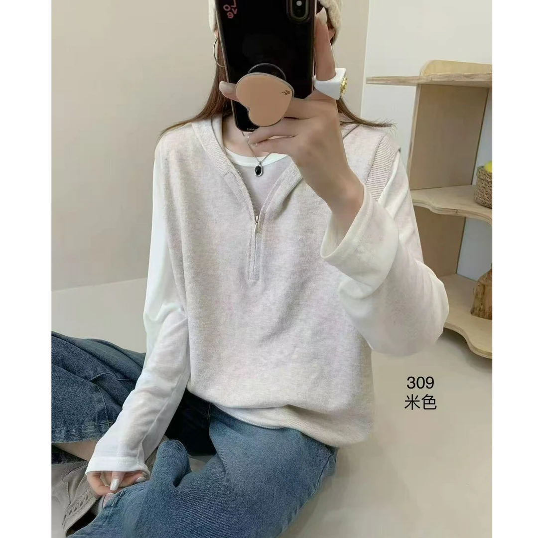 时尚连帽二件套毛衣309