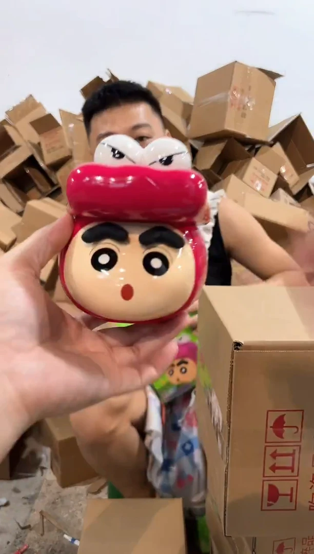 瓷片原盒小新鳄鱼变色带盖杯