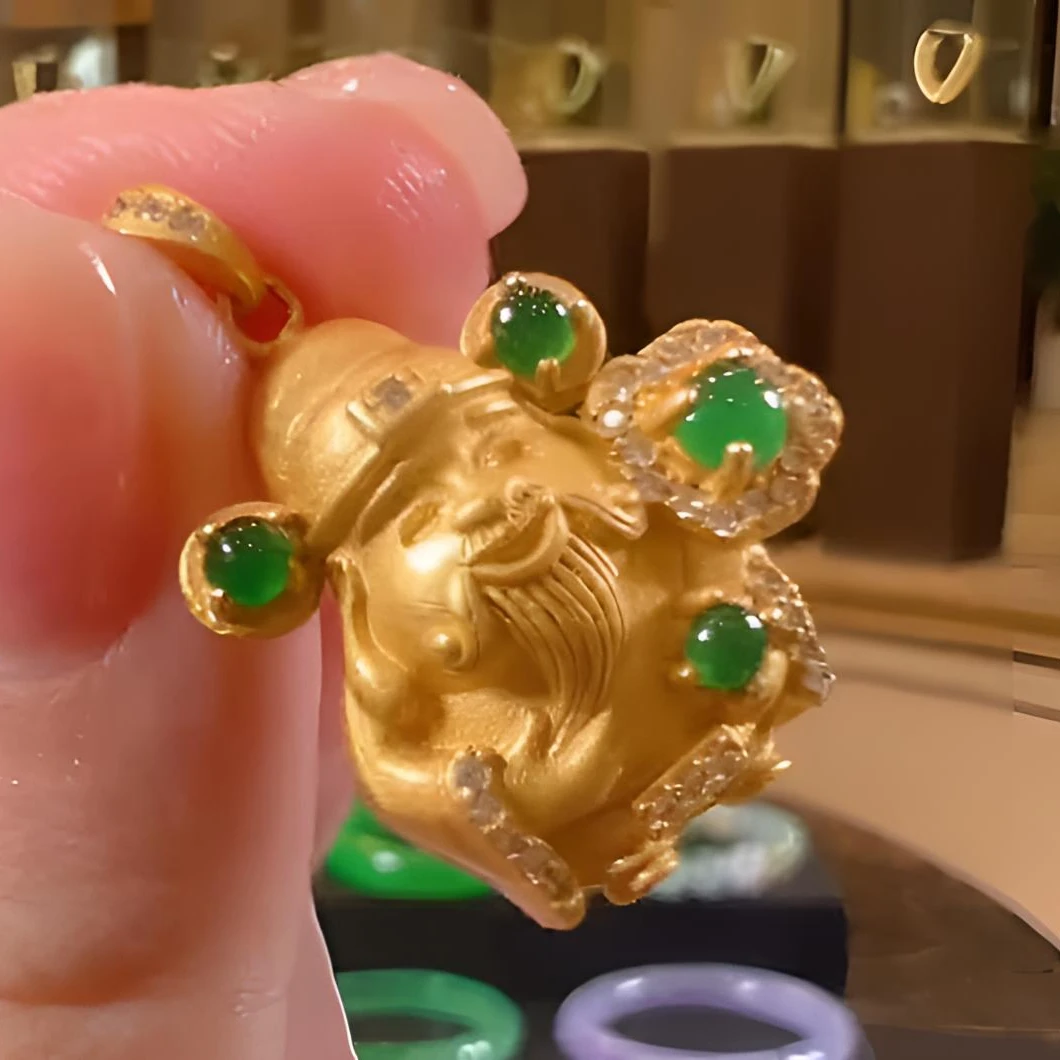 翡翠银S925镶嵌吊坠(不含链)天然A货翡翠FG01多样性发一