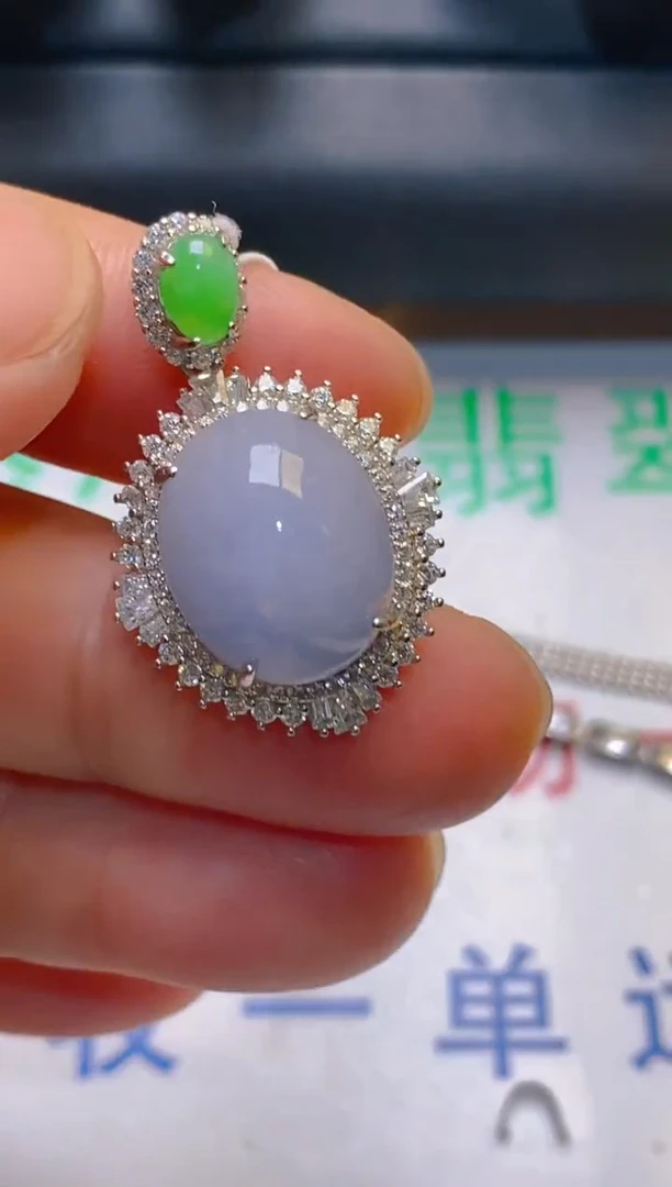 【闪购商品】翡翠耳饰银S925镶嵌天然A货翡翠1