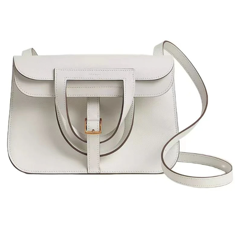 99新 Hermes/爱马仕 青奢荟/halzan冰川白金扣手拎斜跨包/63440