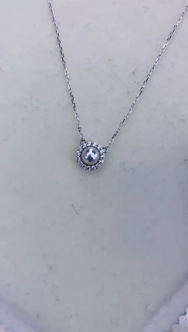 银S925镶嵌饰品海水珍珠银色太阳花套链