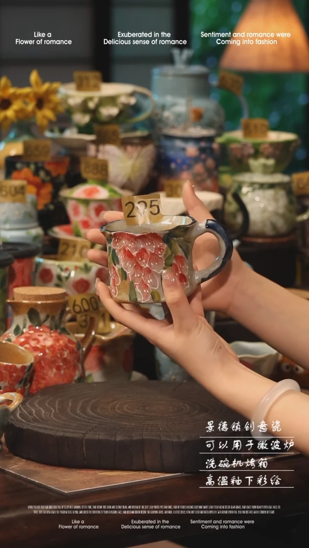 陶瓷295景德镇高温釉下彩手工手绘款式