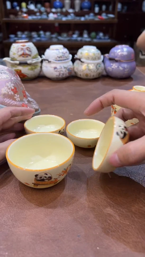 真的很便宜超好看会开片的旅行茶具
