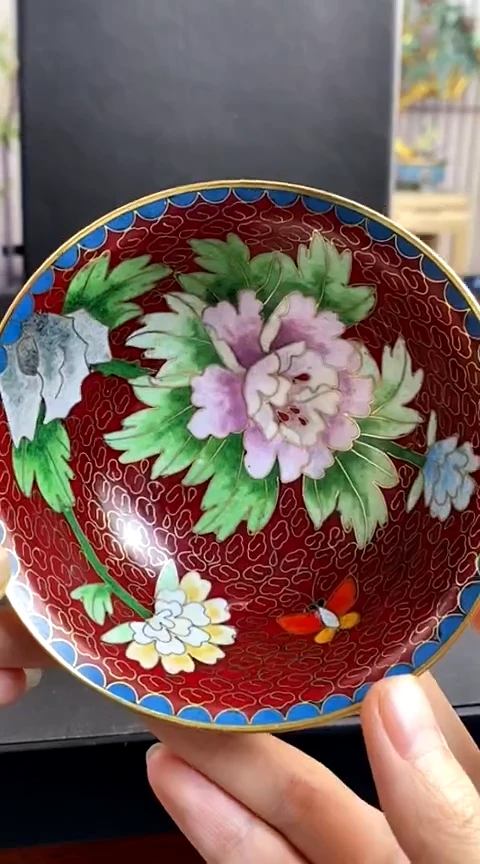 【闪购商品】非遗技艺 景泰蓝4英寸碗红色