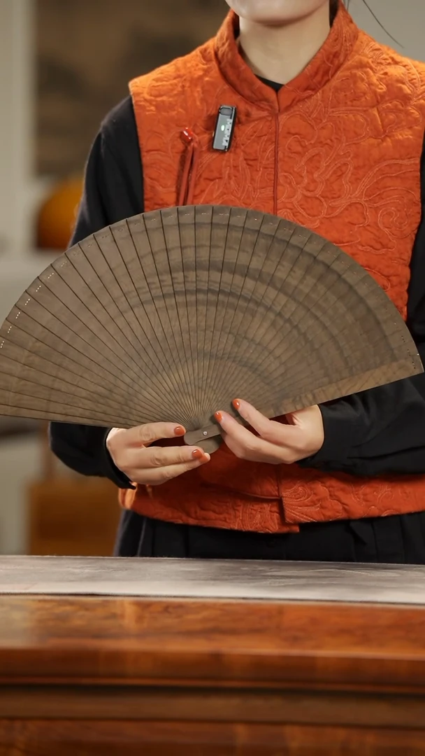 【闪购商品】金丝楠木雕379水波纹精品苏扇