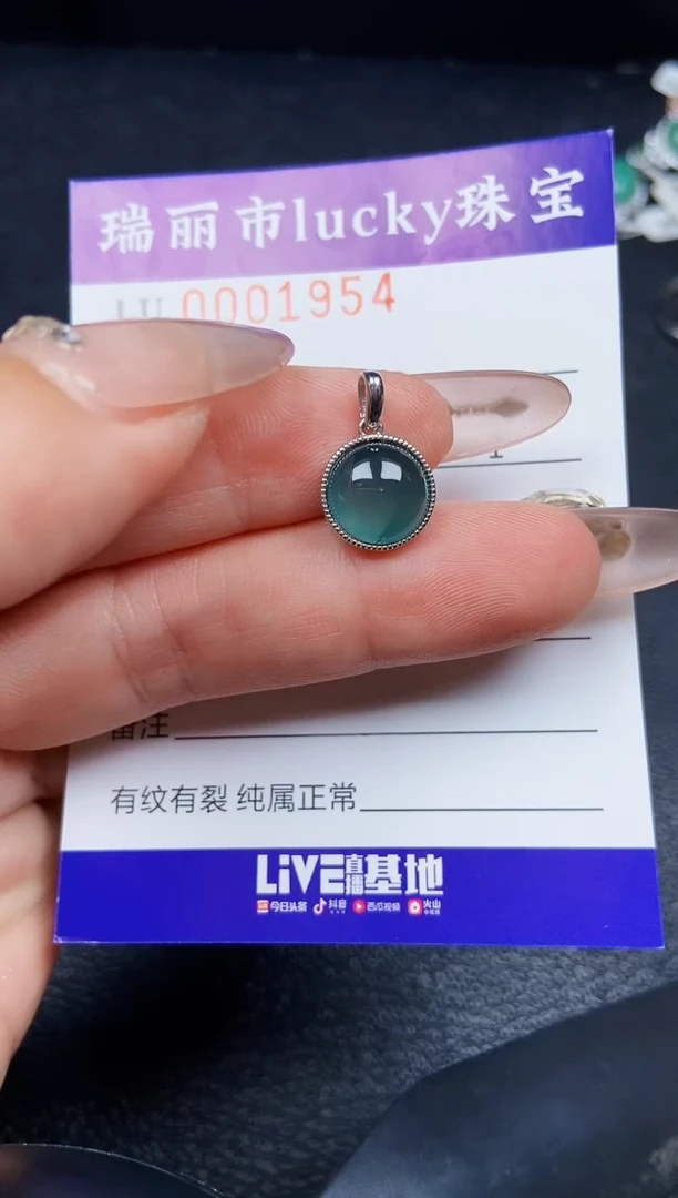 翡翠银S925镶嵌颈饰1954