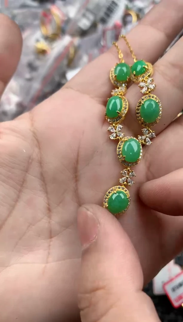 银S925镶嵌戒指翡翠12    2