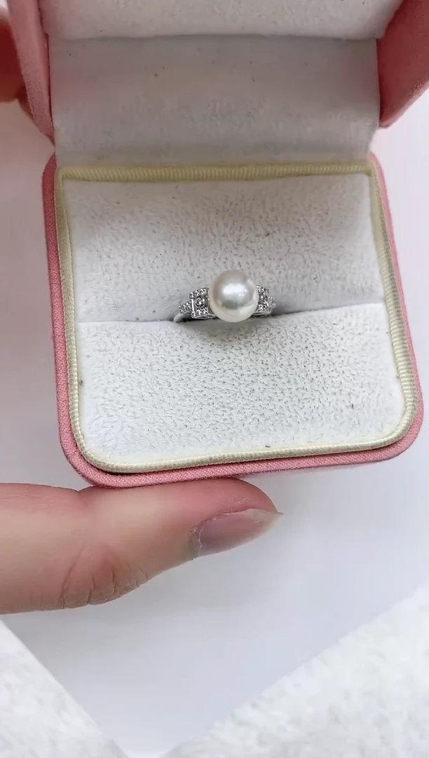 【闪购商品】海水珍珠戒指银S925镶嵌海水珍珠戒指