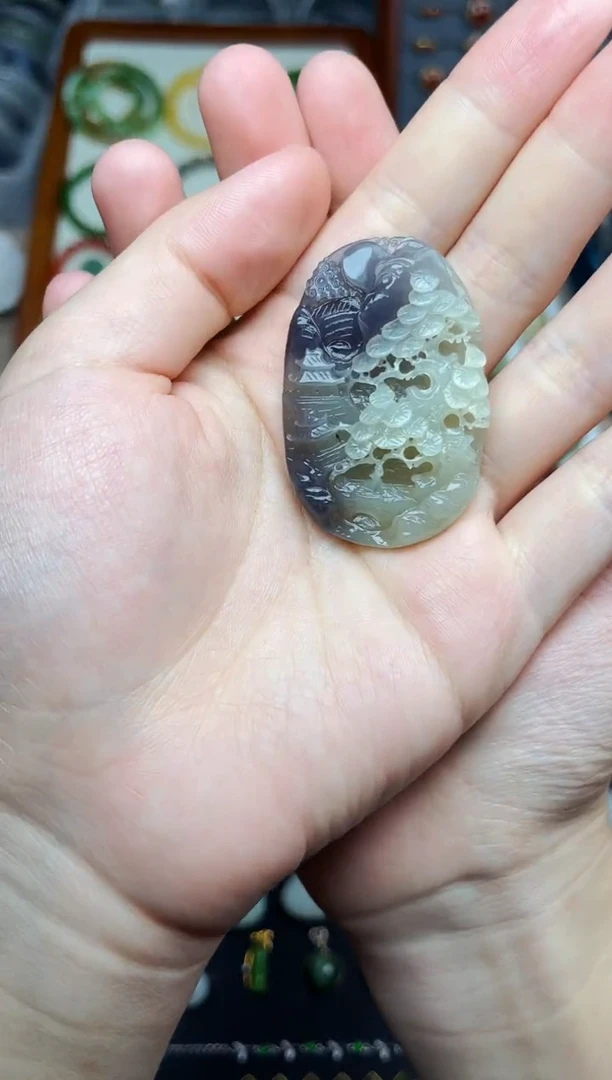 颈饰未镶嵌和田玉山水06