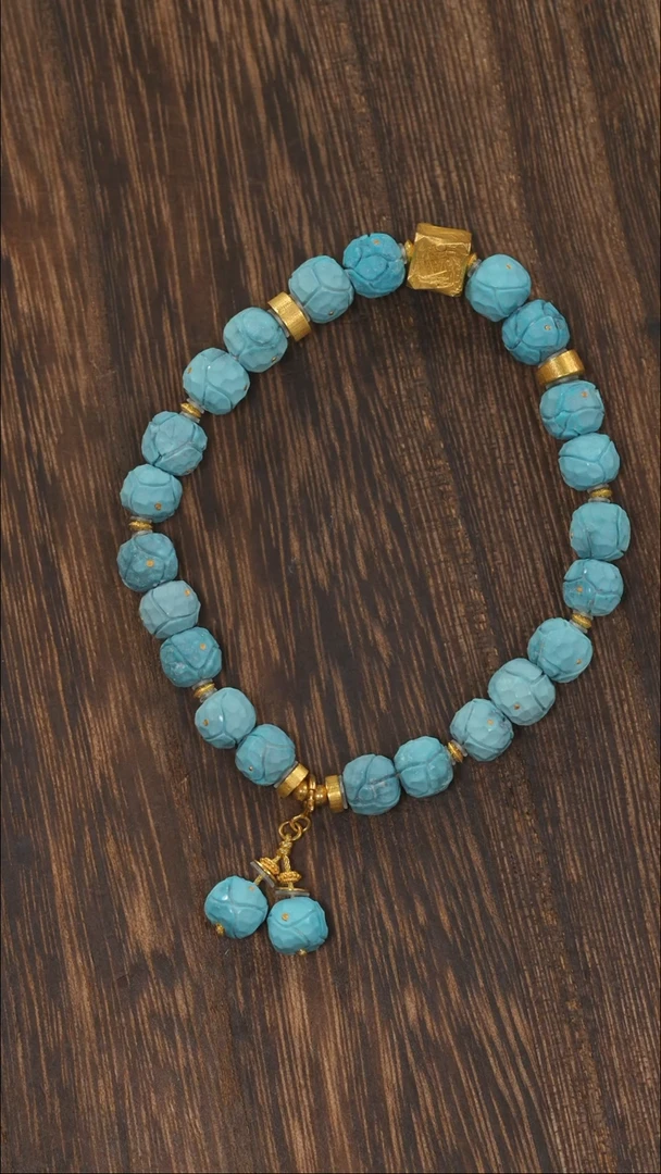 【闪购商品】绿松石手链18K金镶嵌1