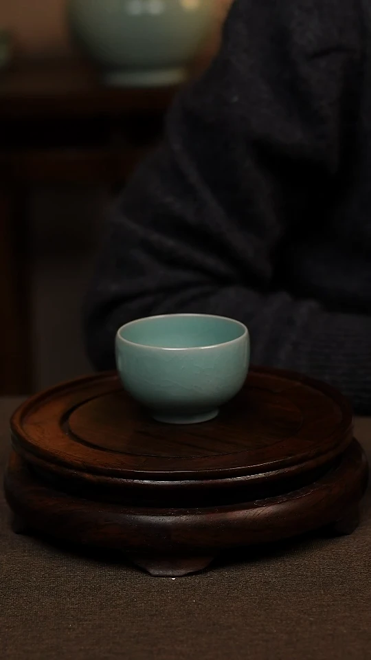 瓷片仿古釉全手工禅定杯70ml 一级礼盒包装