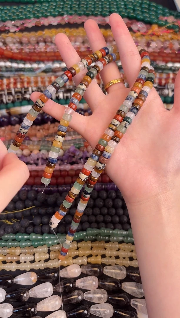 合金玛瑙/玉髓珠宝半成品多宝隔片4×7mm