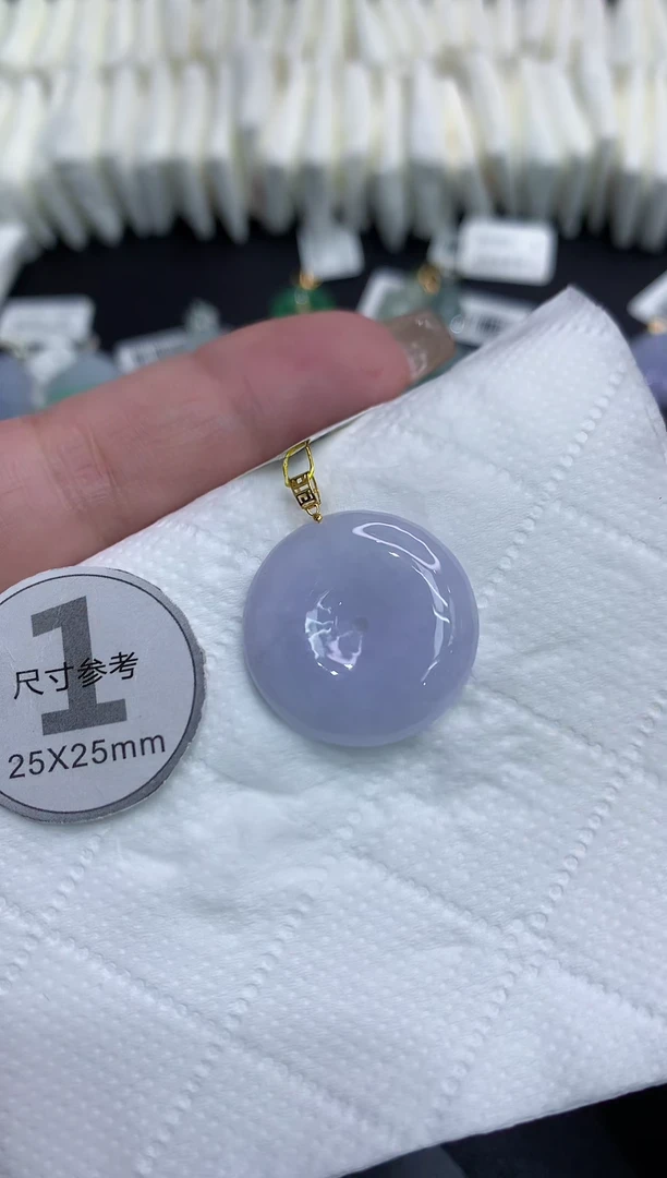 吊坠(不含链)18K金镶嵌翡翠11