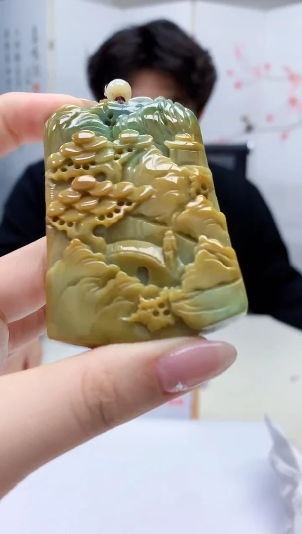 【闪购商品】定制翡翠未镶嵌5145jw-毛货挂件175
