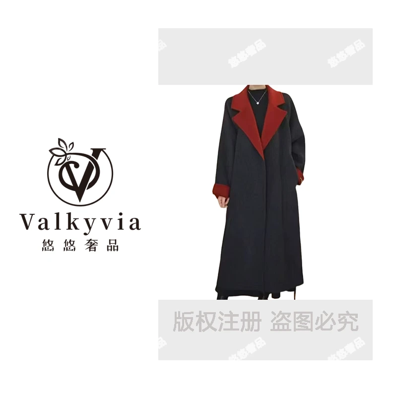 【Valkyvia/悠悠奢品】韩版双面呢加厚大衣毛呢外套#8541