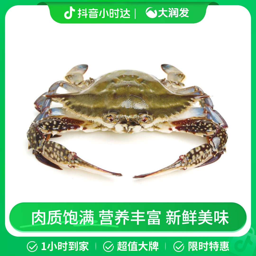 冰鲜梭子蟹(称重) 约100g以上/只