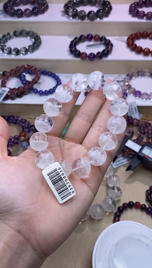 水晶手链未镶嵌彩光白幽灵单圈16m+