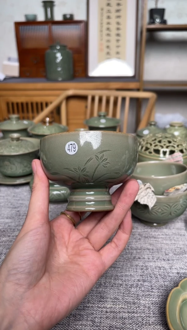 陶瓷479王晓娜纯手工高足杯