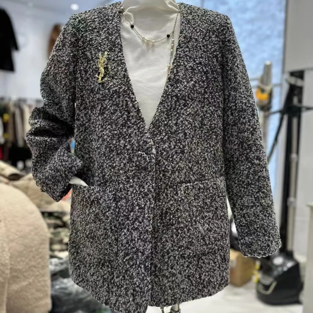 {流金岁月]名媛法式气质高级感小香风加厚短外套883