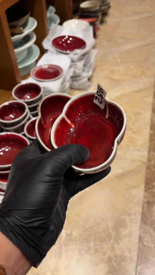 【闪购商品】瓷片982 郎红云朵料碟（2个哦）